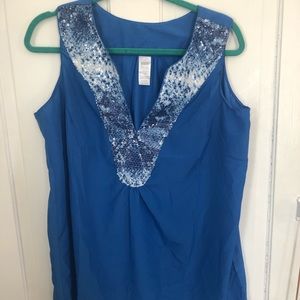 Blue sequined sleeveless - size L